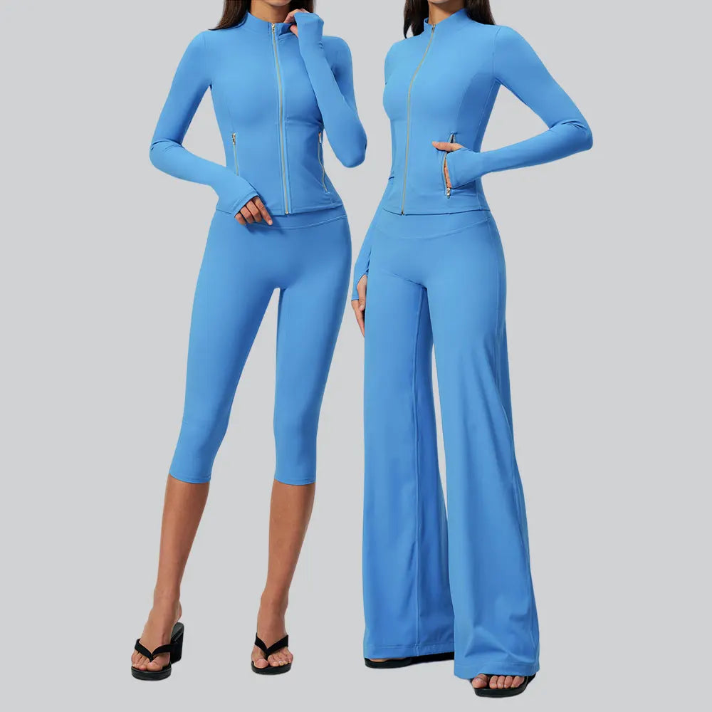 Conjunto Deportivo para Mujer, Ropa de Yoga, Top de Manga...