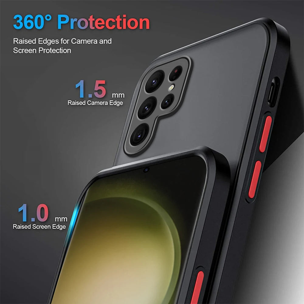 Samsung Galaxy S24, S23, S22 armadura protective case by Corporación Turística, showing the rugged exterior and precise cutouts.