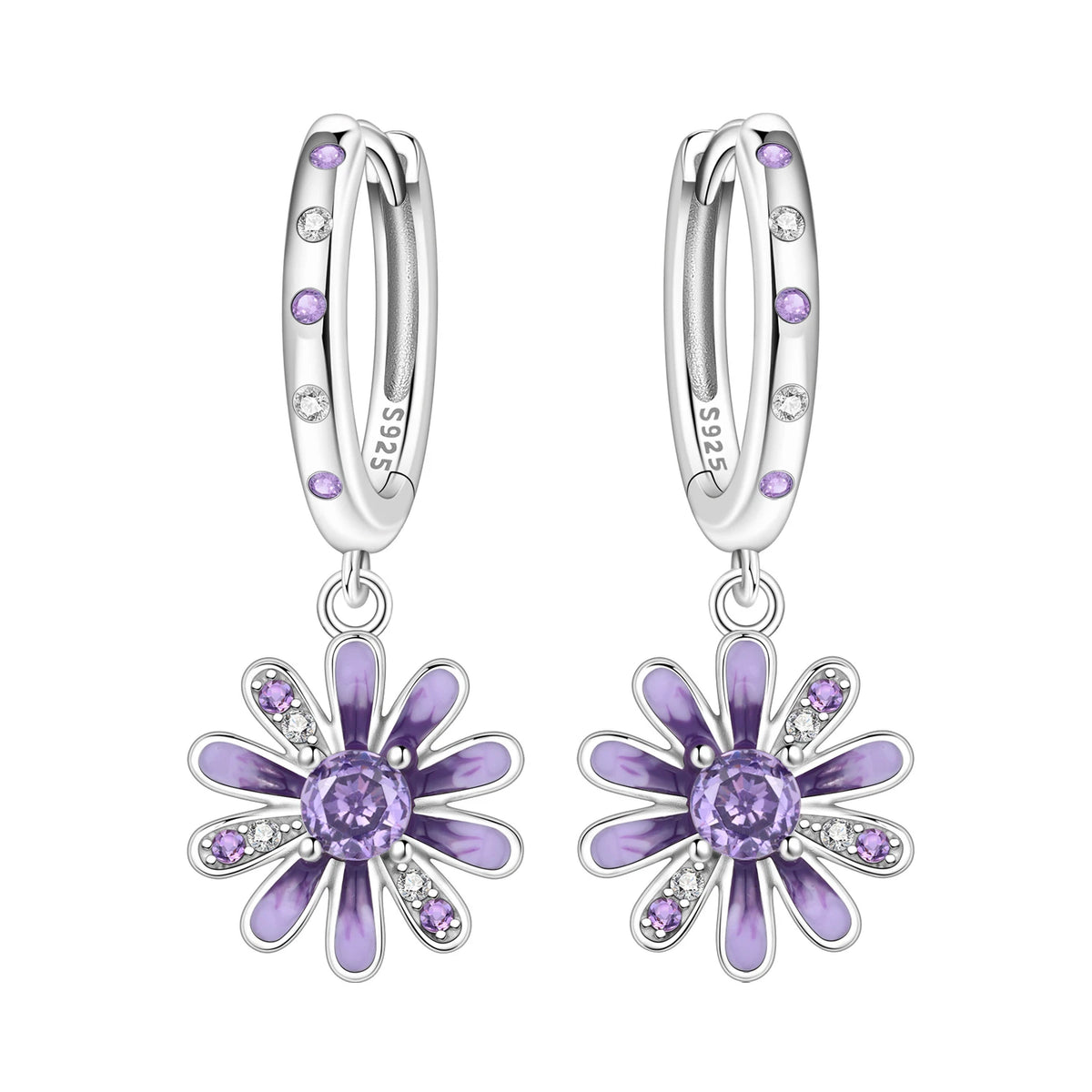 Orstarry Original Plata de Ley 925 pendientes de flor de ...