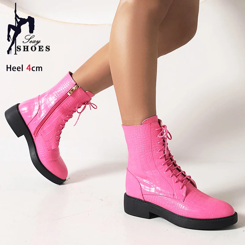 Nuevas Botas para mujer con cremallera lateral, Botas cor...
