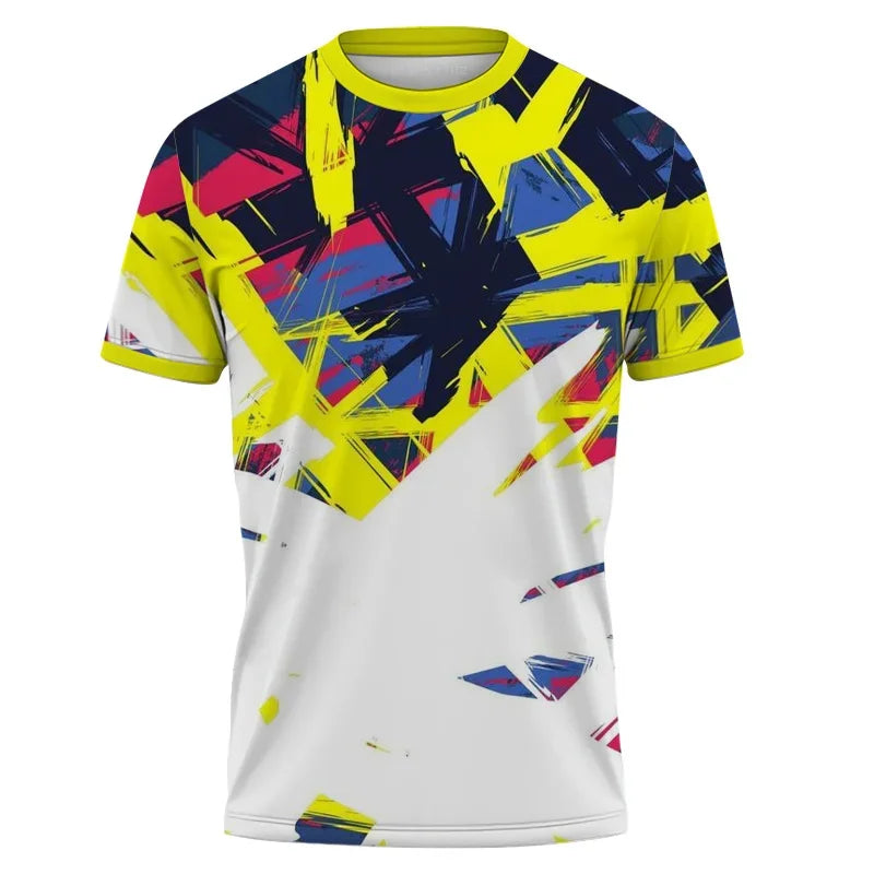 Camiseta 3D Rayas Bloqueadas: Estilo Verano Unisex Deportivo
