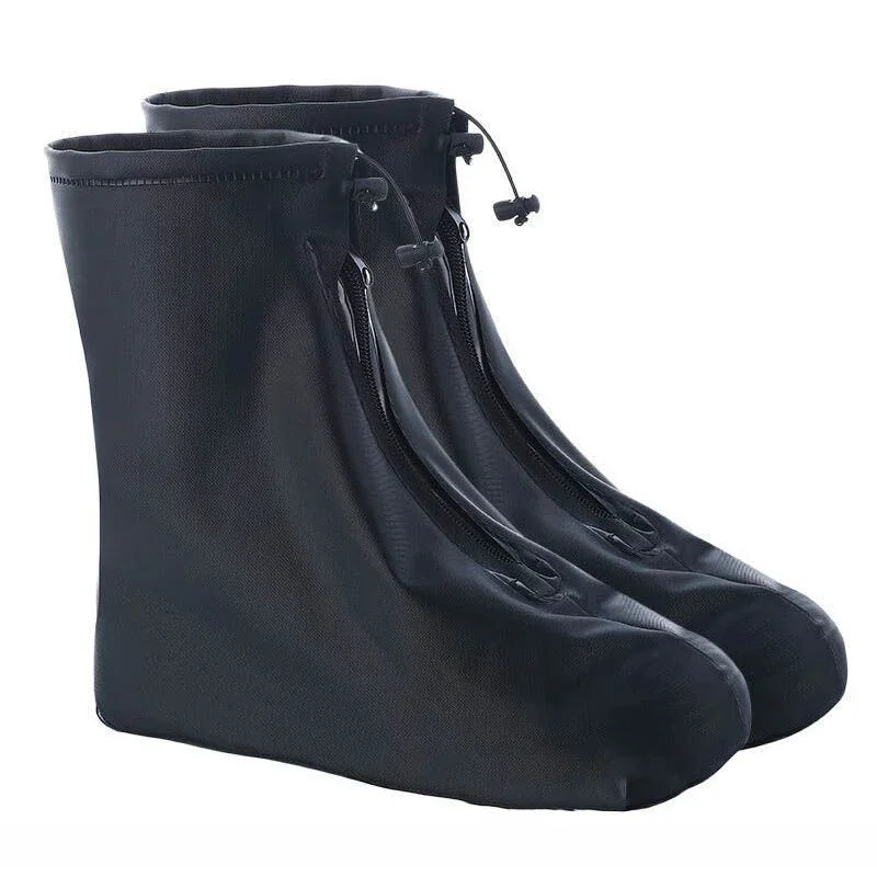 Silicone waterproof shoe covers for men and women, designed to protect footwear from rain and moisture.