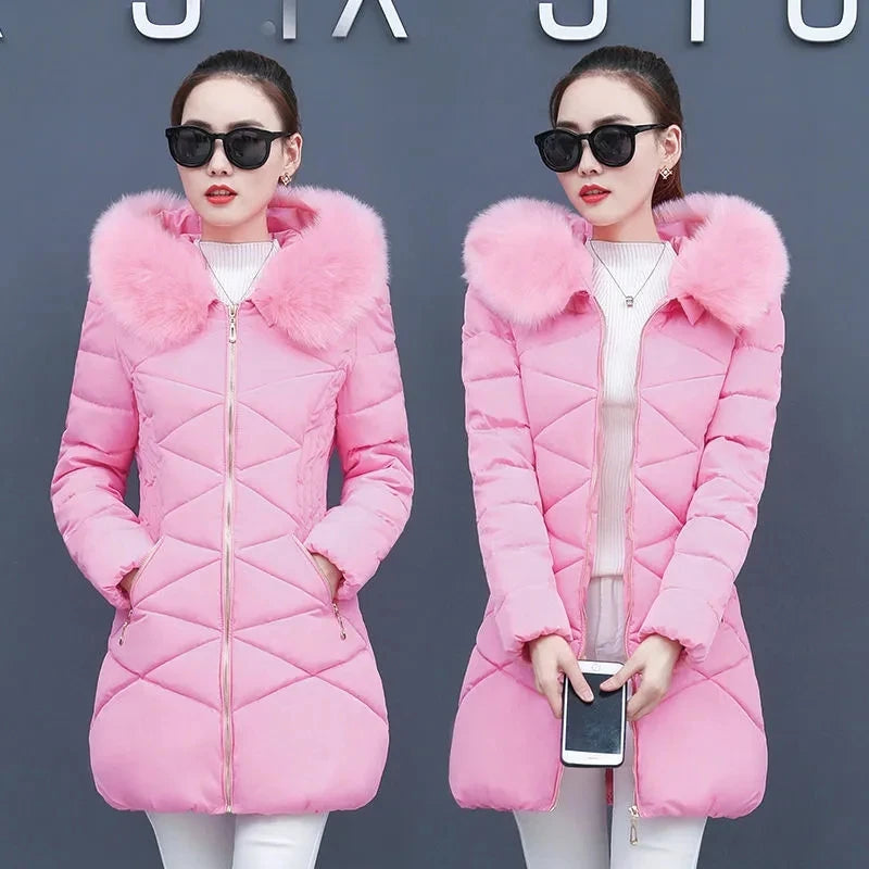 Chaqueta de algodón larga y delgada de moda coreana, Park...