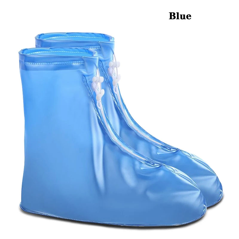 Reusable waterproof shoe covers from Corporación Turística, clear plastic protectors for shoes, ideal for keeping footwear dry.