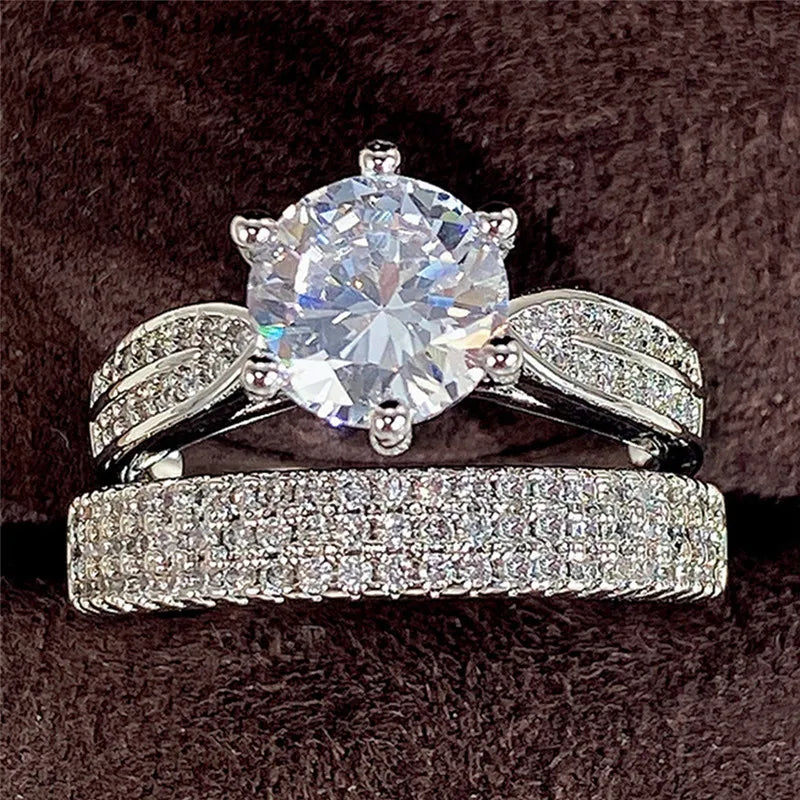 Conjunto de anillos de plata de ley 925 para mujer, Circo...