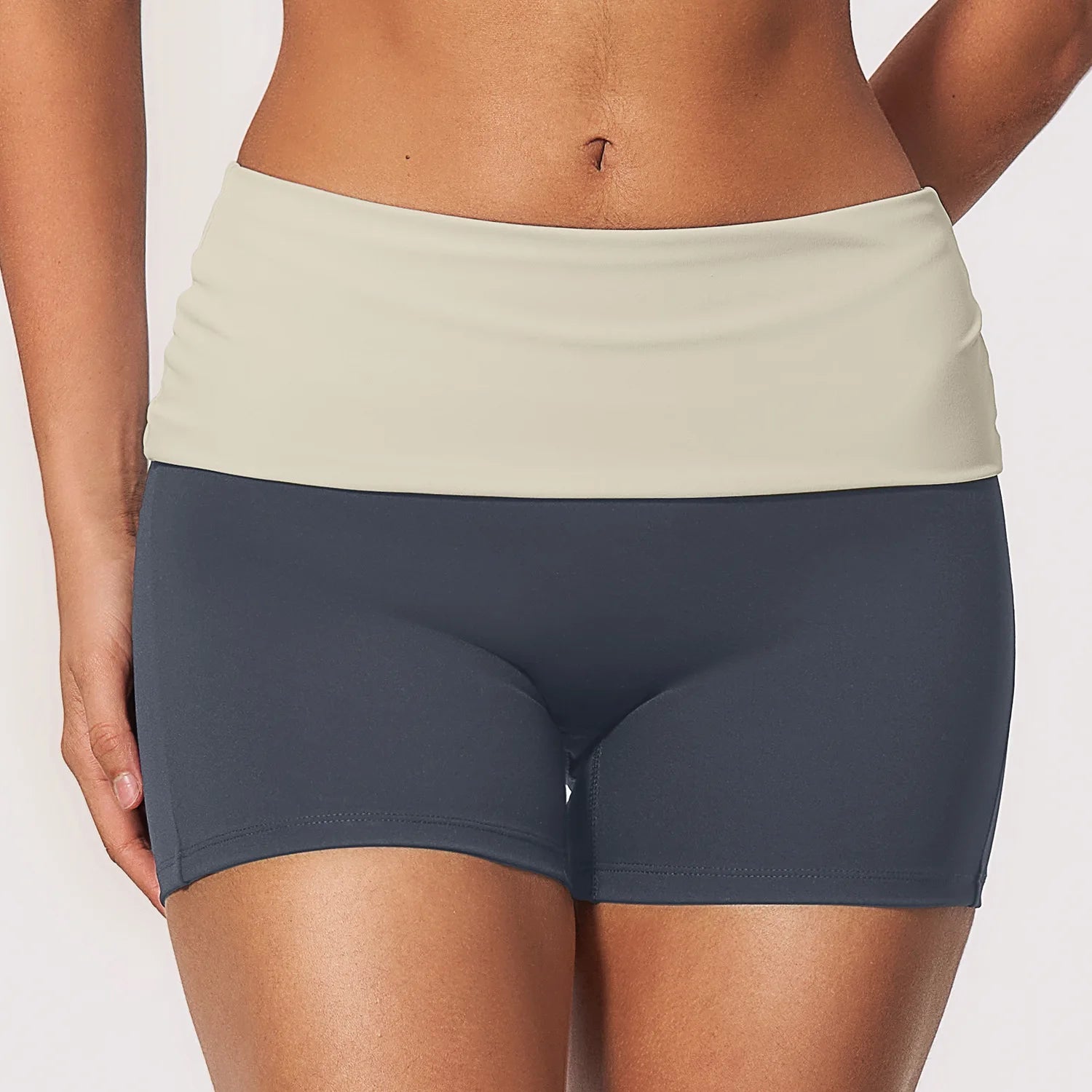 Shorts de Yoga para Mujer con Cintura Plegable, Efecto Le...