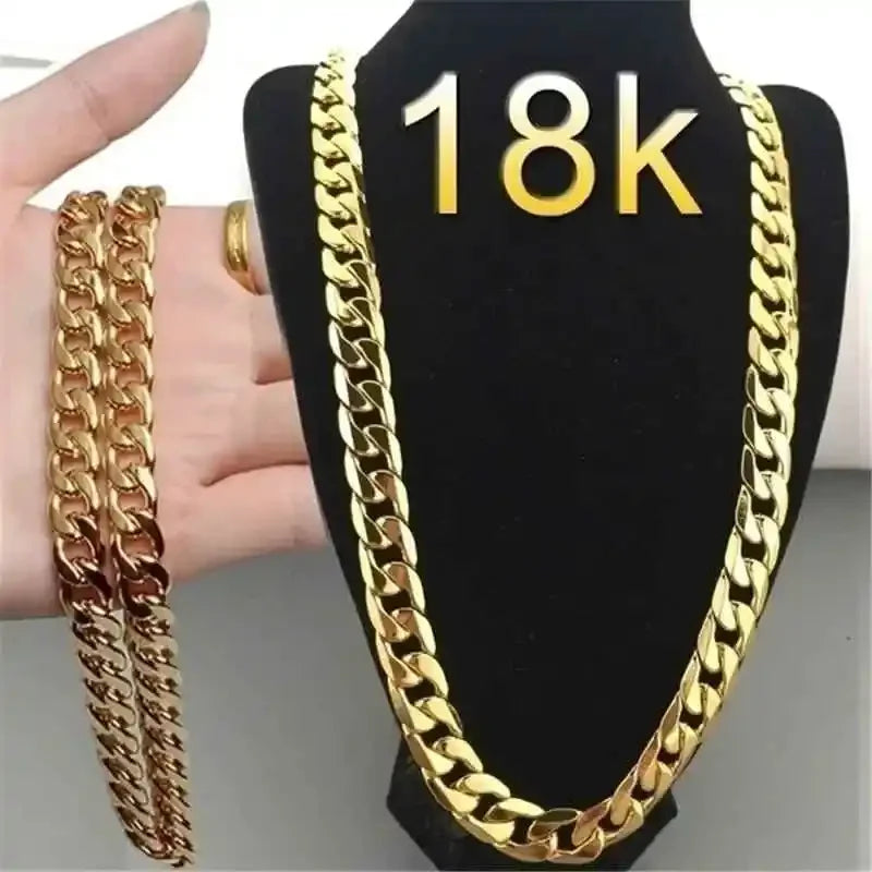 Collar Plata 925 Oro 18K ALIZERO Clásico 8mm Unisex - Joya Elegante