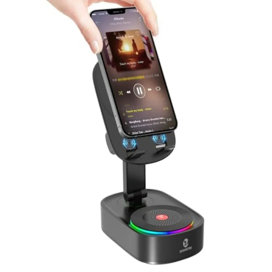 Altavoz Bluetooth 5 en 1: Soporte Móvil, Luz RGB, 8h Batería