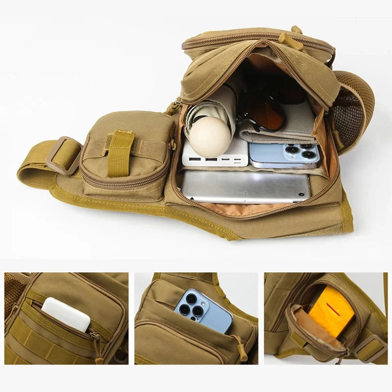 Riñonera táctica Molle para hombre, bolsa de pecho para a...