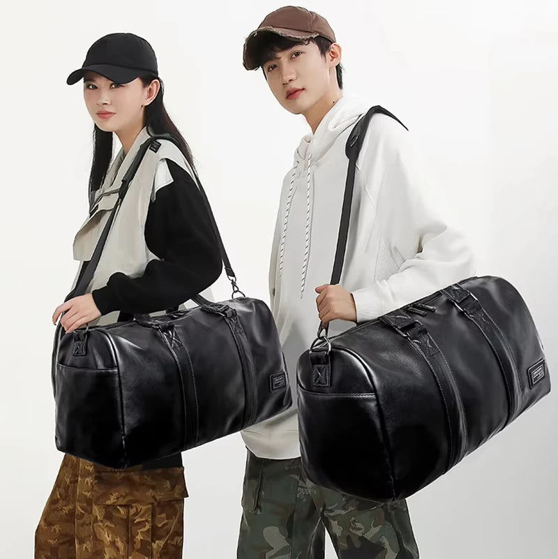 Bolsa de Gimnasio PU para Hombre, Bolso de Hombro Cruzado...