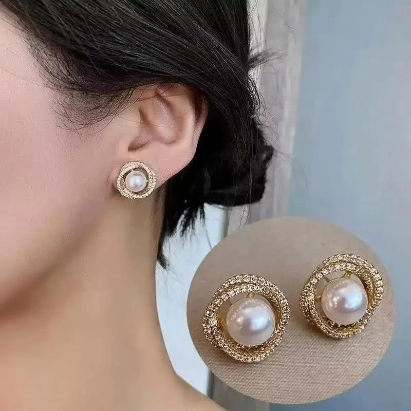 Pendientes colgantes de circonio de moda coreana para muj...