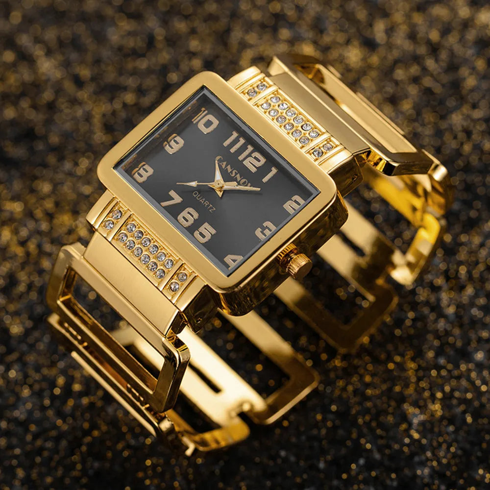 Reloj rectangular Cansnow para mujer, pulsera o pulsera d...