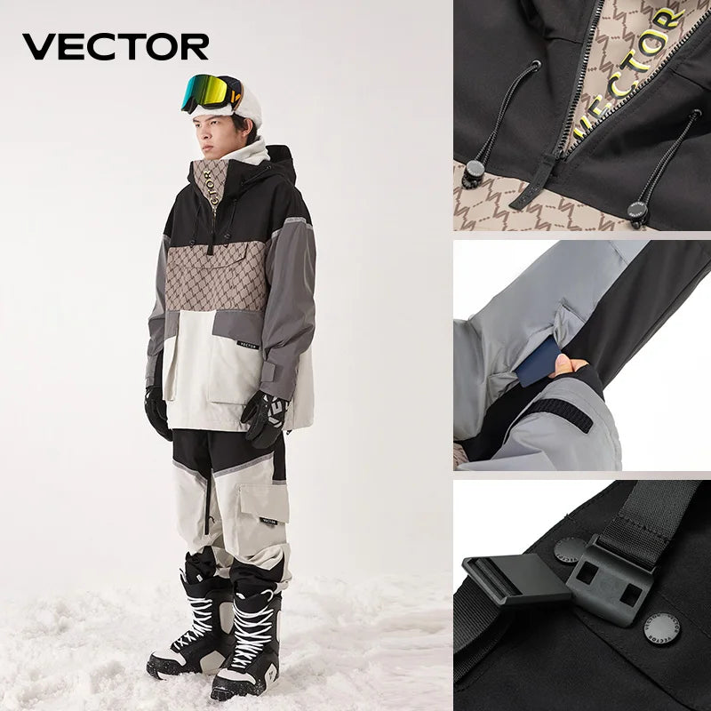 VECTOR-ropa de esquí para mujer y hombre, suéter con capu...