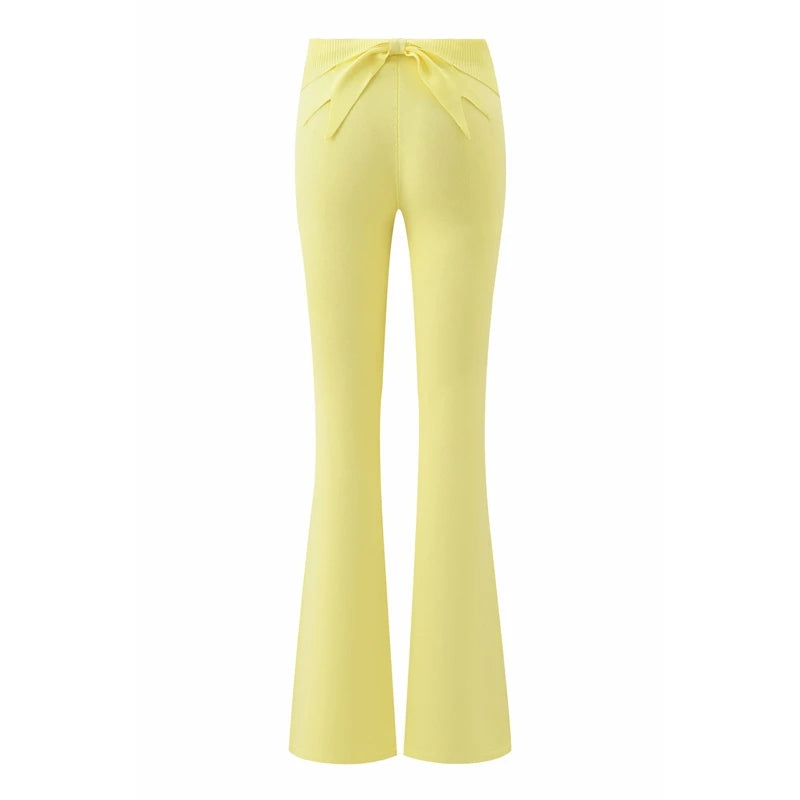 Wide-leg knitted pants from Combhasaki Y2l by Corporación Turística, featuring a comfortable, flowy design in soft fabric.