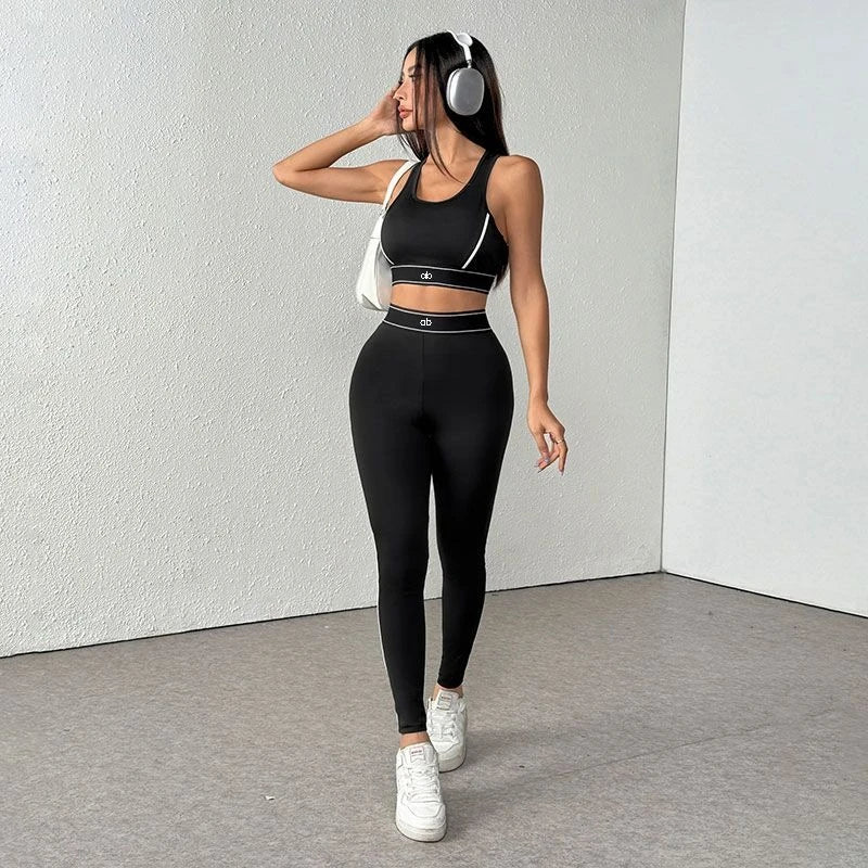 Conjunto de Yoga de 2 Piezas para Mujer, Estilo Europeo A...