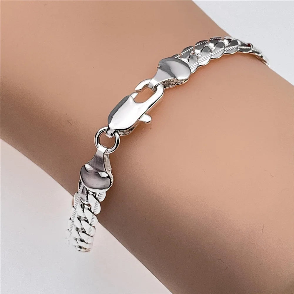 Nuevas pulseras de plata de ley 925 para mujeres y hombre...