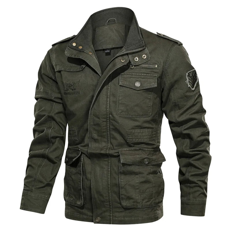 Chaquetas Cargo Hombre Algodón Casual - Bolsillos Múltiples