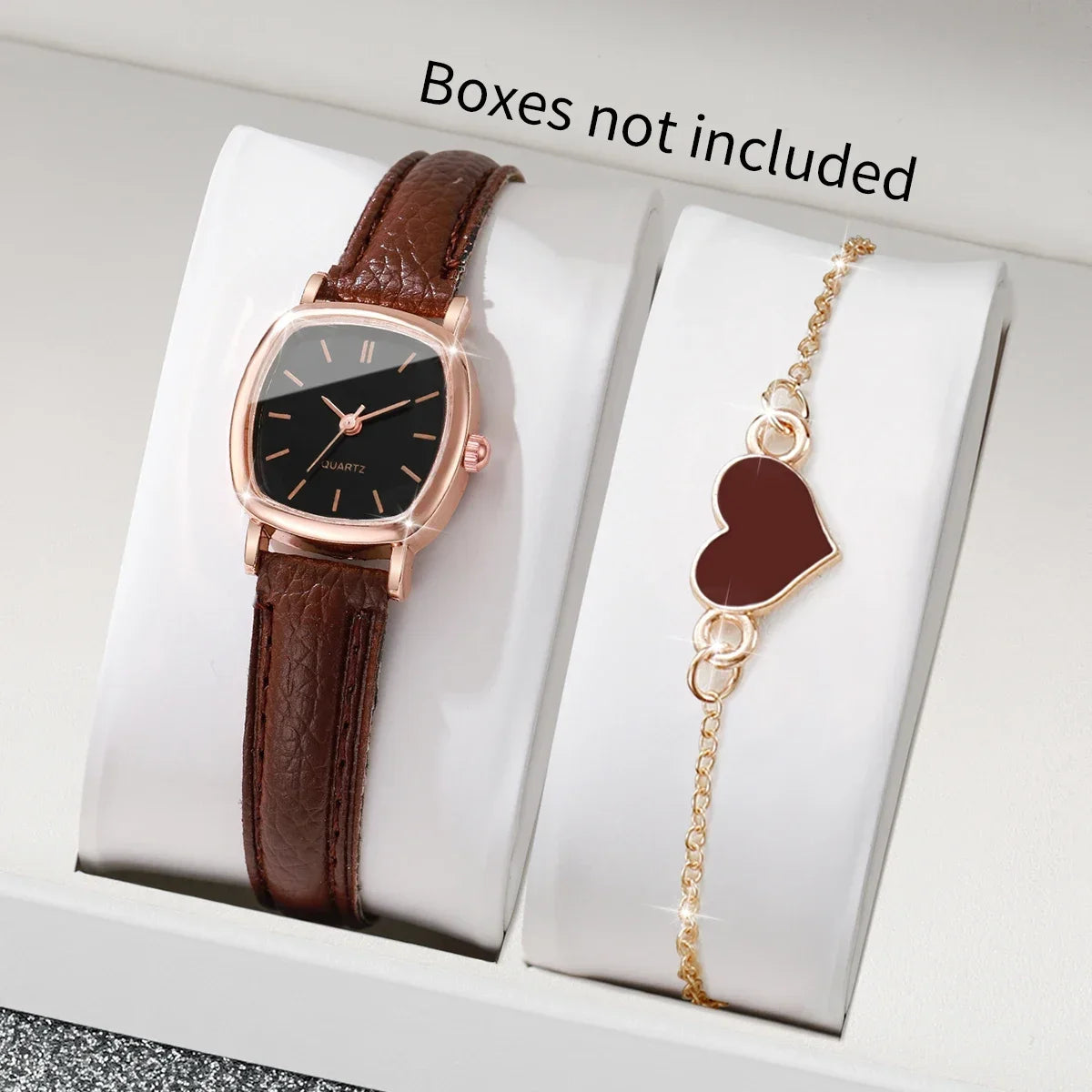 Reloj de Cuarzo Cuadrado Color Oro Rosa para Mujer con Co...
