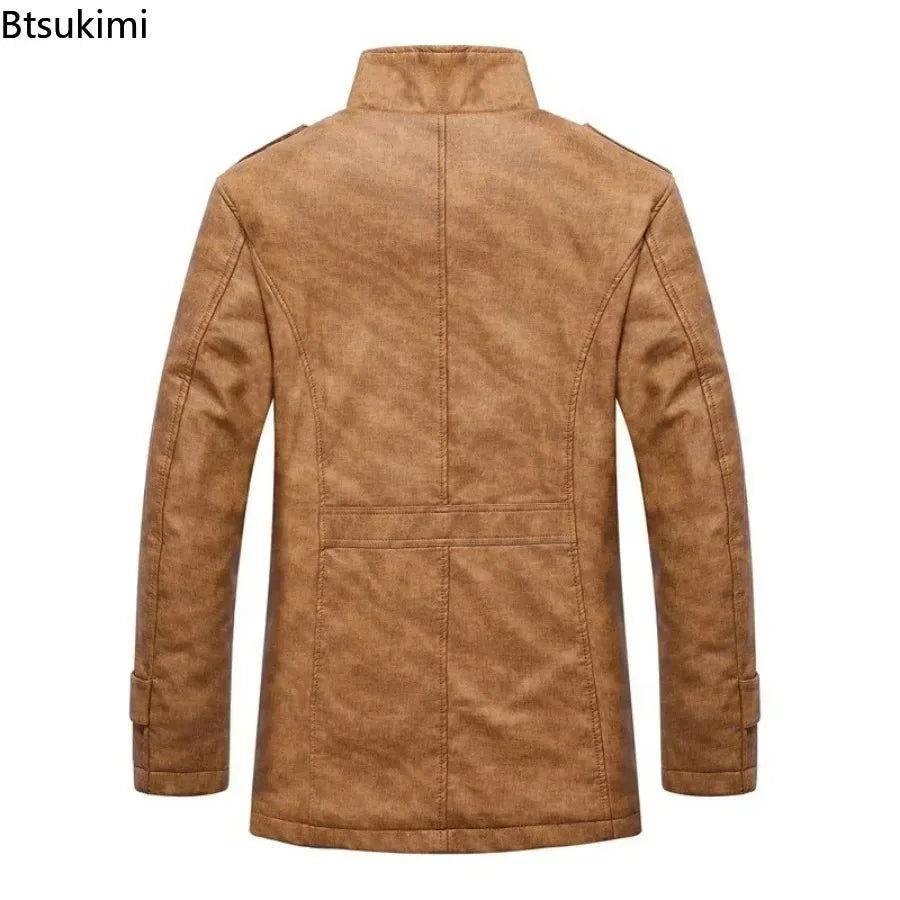 Chaqueta Cuero Hombre 2026: Abrigo Lana Slim Fit Cálido
