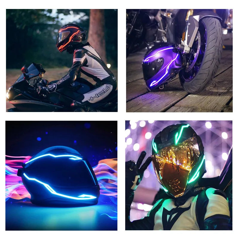 Luz para casco de motocicleta, casco de señal de conducci...