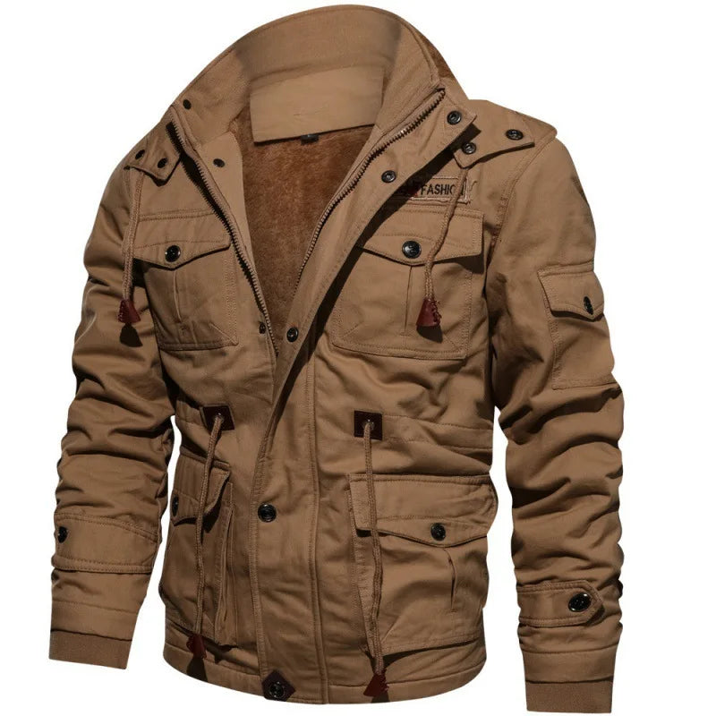 Chaquetas Militares Invierno Hombre: Abrigo Cargo Algodón Cálido 6XL