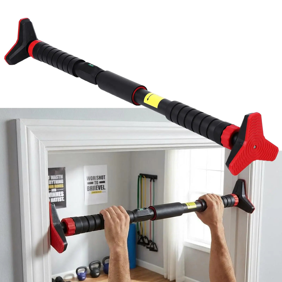 Barra Dominadas Puerta Ajustable Sin Tornillos | HiMISS | Carga 440 Lbs - Corporación Turística