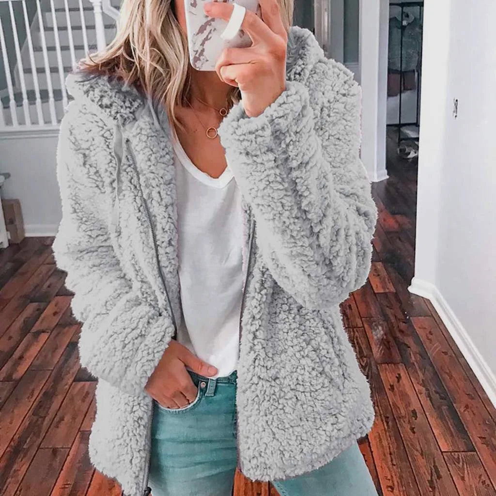 Chaqueta con capucha de Tweed de terciopelo para mujer, T...