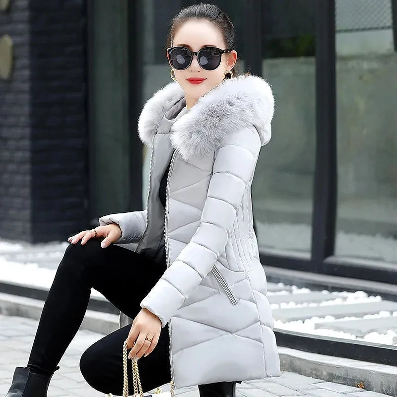 Chaqueta de algodón larga y delgada de moda coreana, Park...
