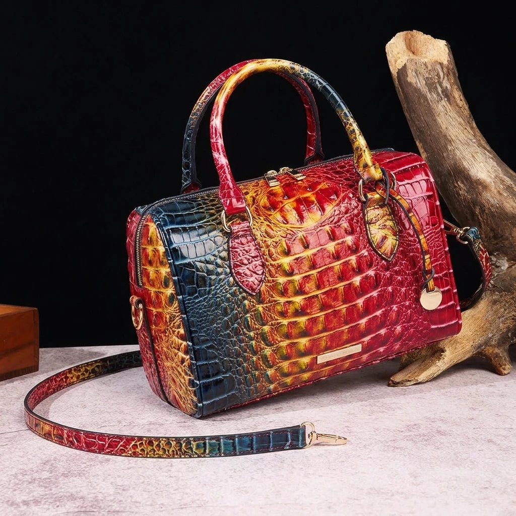 Bolso de lona con relieve degradado y asa superior, con c...