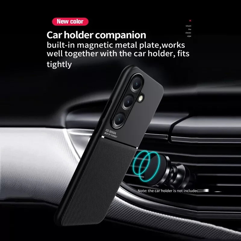 Lightweight magnetic leather phone case for Samsung Galaxy, thin and protective, by Corporación Turística.