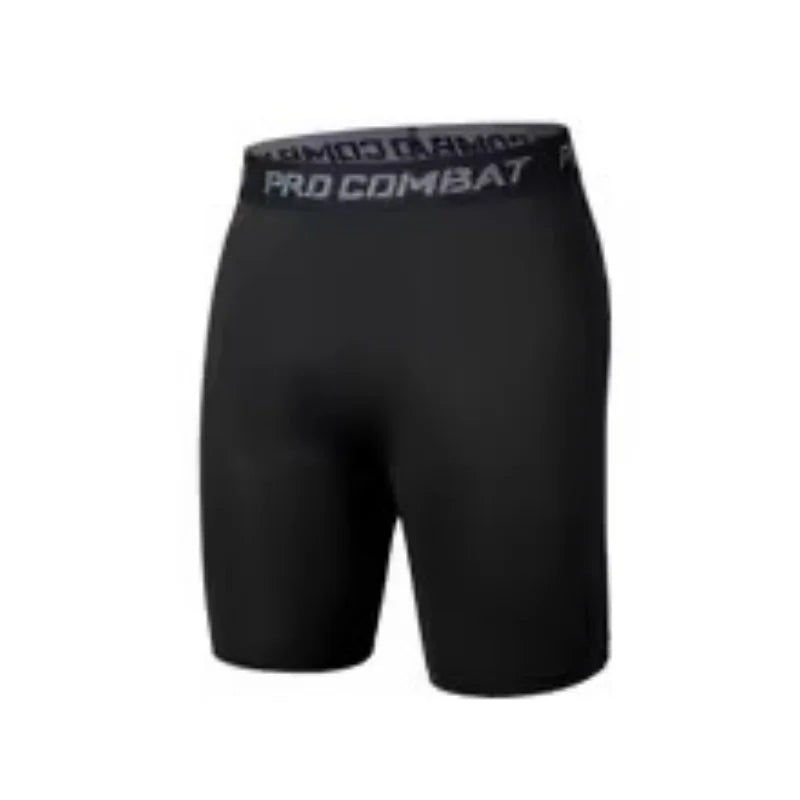Men's compression shorts leggings by Corporación Turística, close-up view of black athletic compression pants.