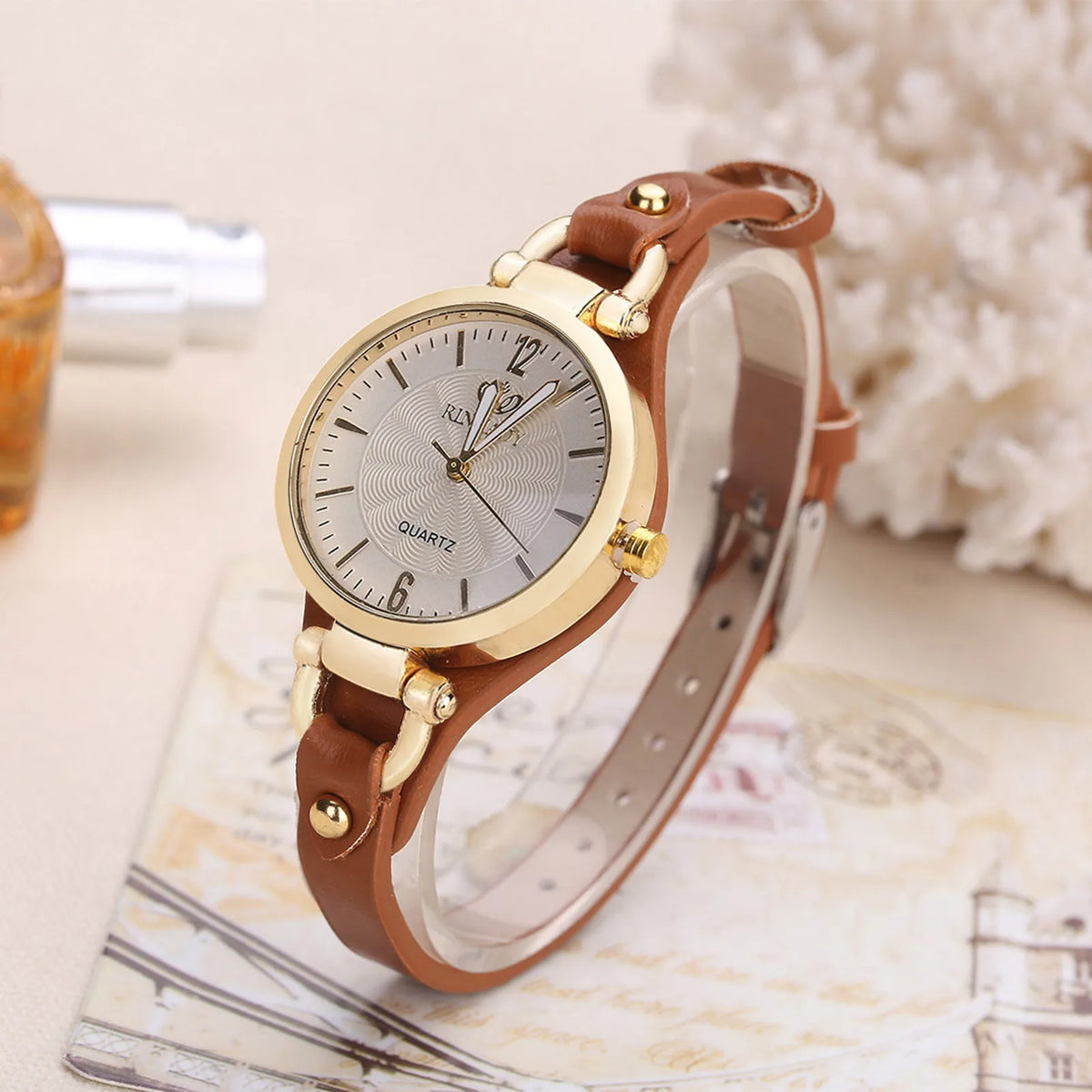 Conjunto de 1 pieza de reloj de cuarzo de moda para mujer...