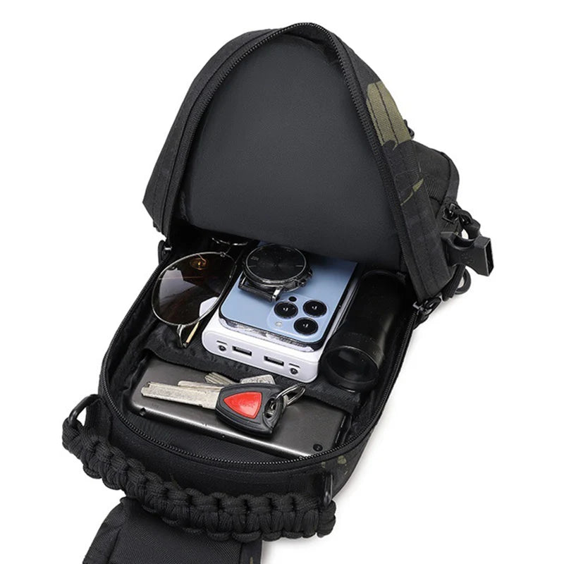 Bolsa de pecho para acampar para hombre, riñonera deporti...