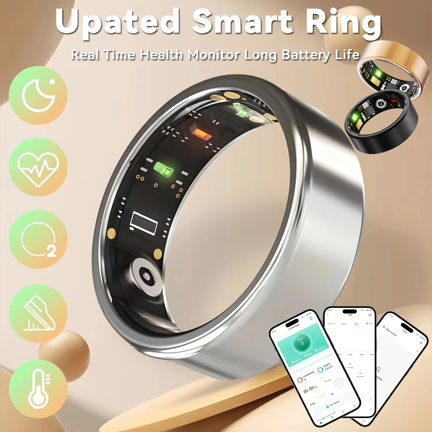 Anillo Inteligente Odelettevcy TK5: Salud y Fitness Avanzado