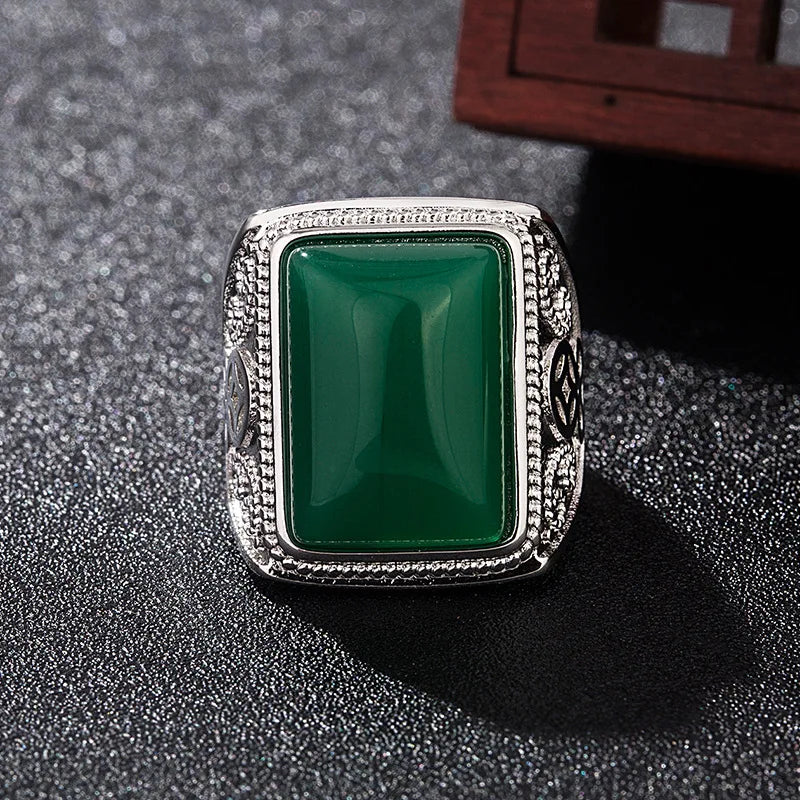 Anillos de Jade Natural verde, joyería Real de diseñador,...