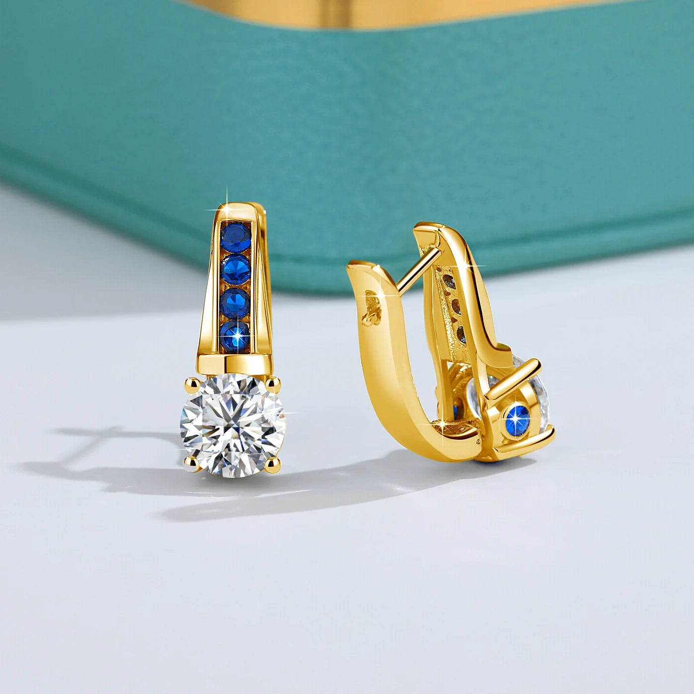 Pendientes de diamante moissanita certificación D Color V...