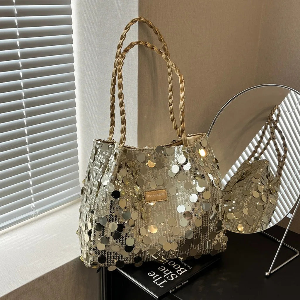 Nuevo Bolso Tote Brillante con Lentejuelas para Mujer, Bo...