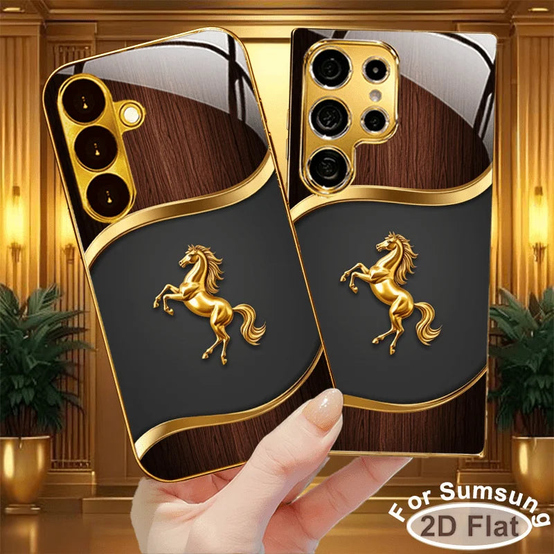 Black business-style glass phone case by Corporación Turística, sleek design with clear and durable construction.