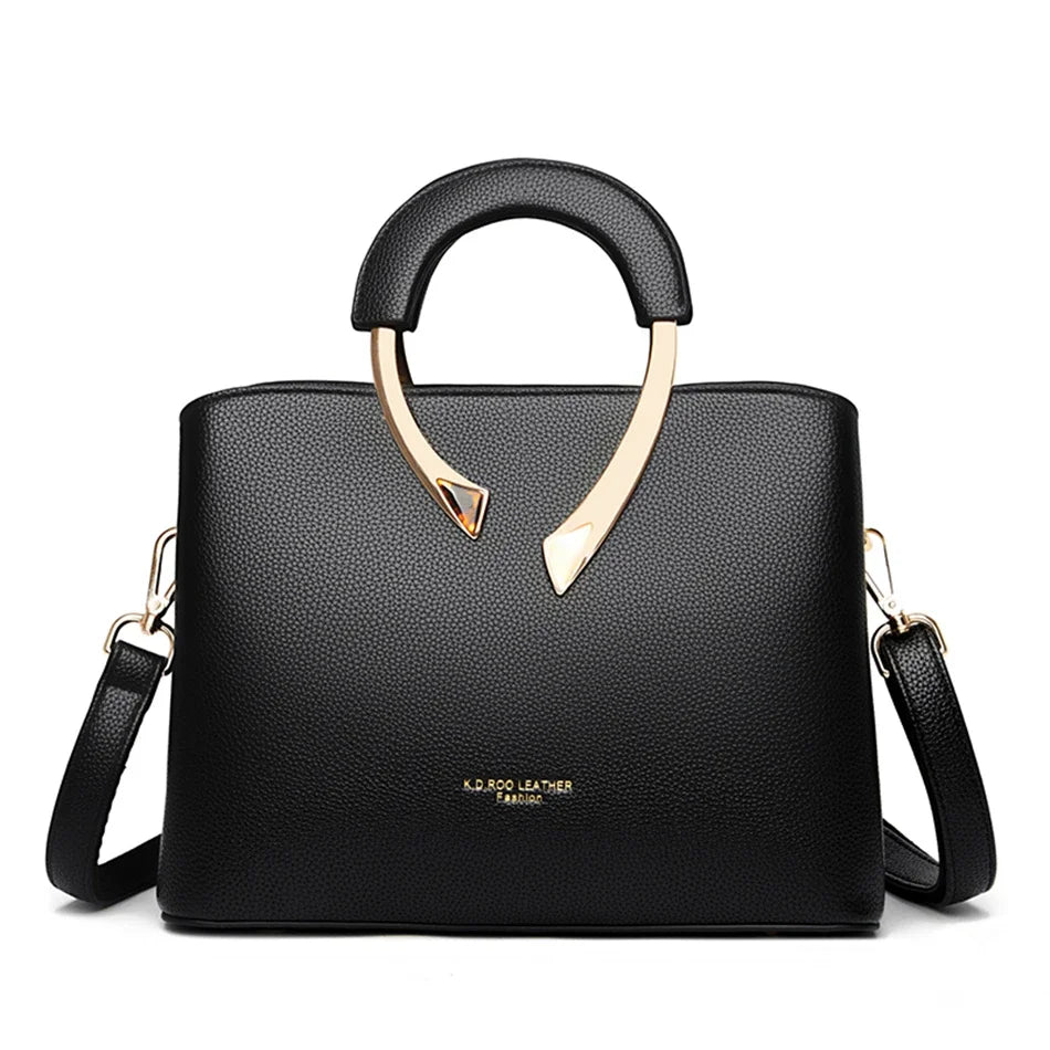 VANDERWAH genuino synthetic leather casual handbag with shoulder strap, stylish and functional for everyday use.
