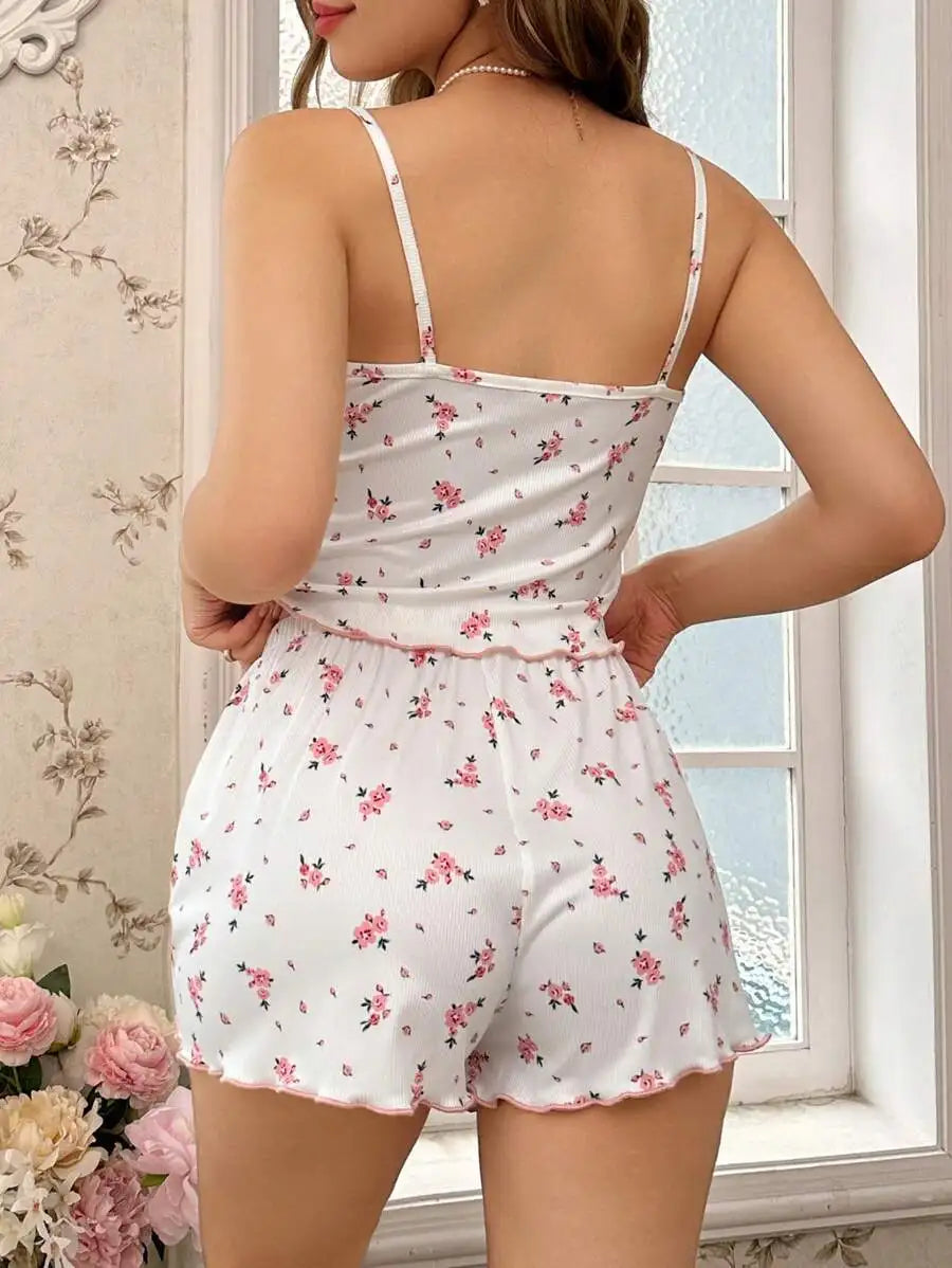 Women’s modern and cute pajama set featuring a comfortable top and bottoms, ideal for cozy nights and relaxed lounging.