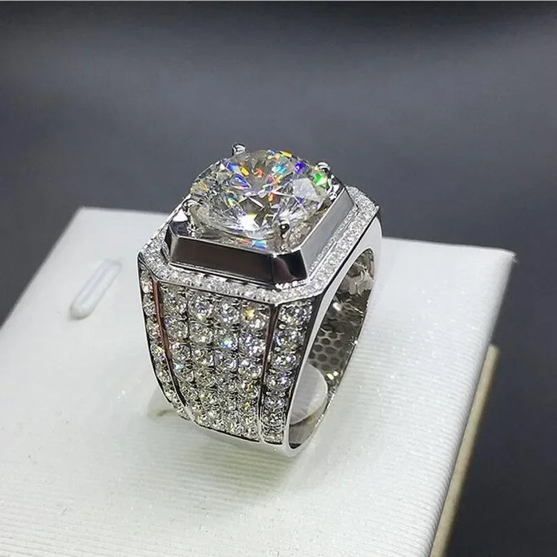 Anillo de Plata de Ley 925 para hombre, alianzas de compr...