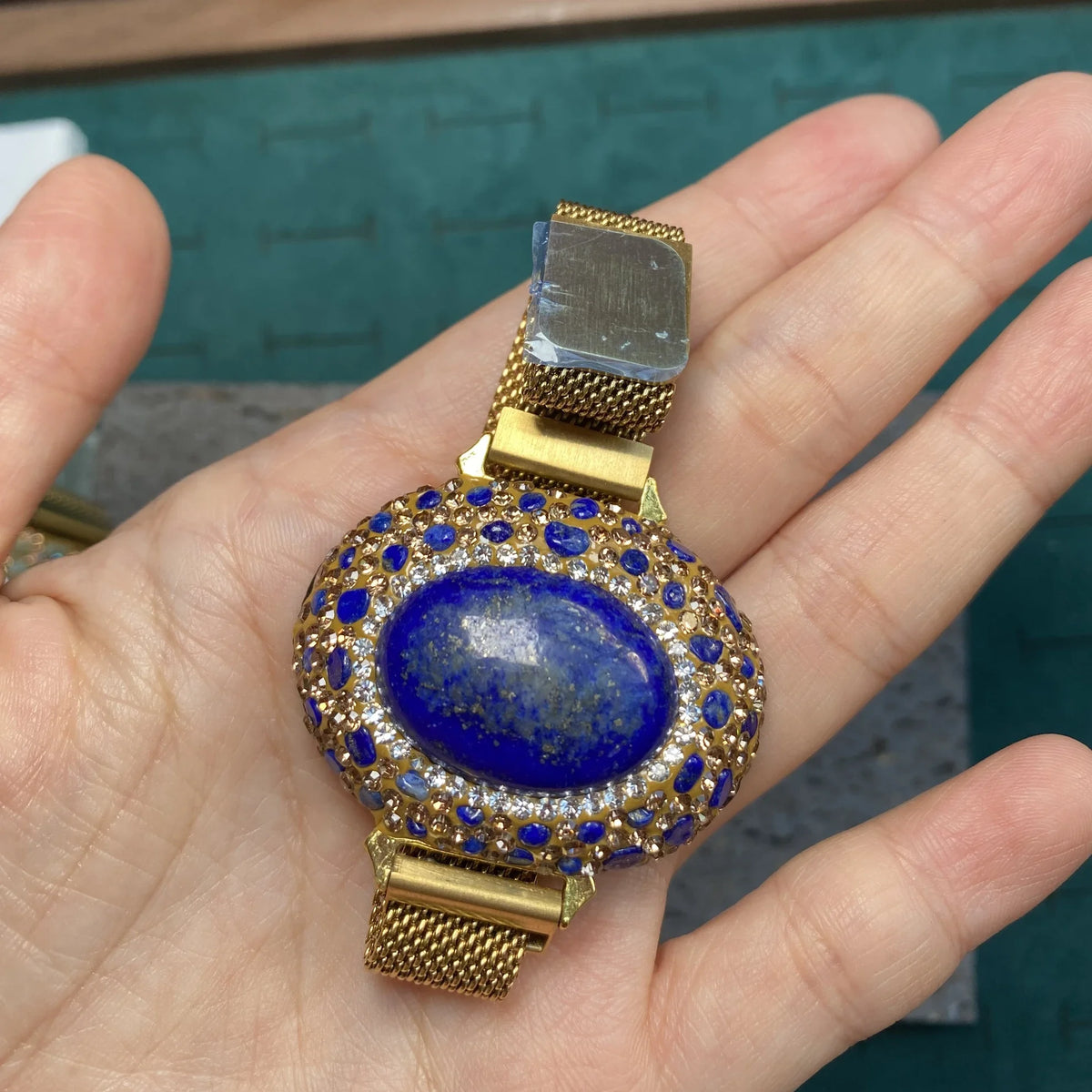 Cadena de cinturón de acero inoxidable Lapiz Lazuli ónix ...