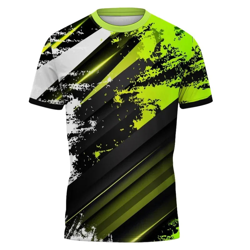 Camiseta 3D Rayas Bloqueadas: Estilo Verano Unisex Deportivo