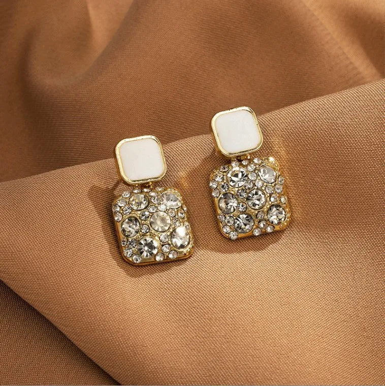 Pendientes de gota de corazón de cristal púrpura para muj...
