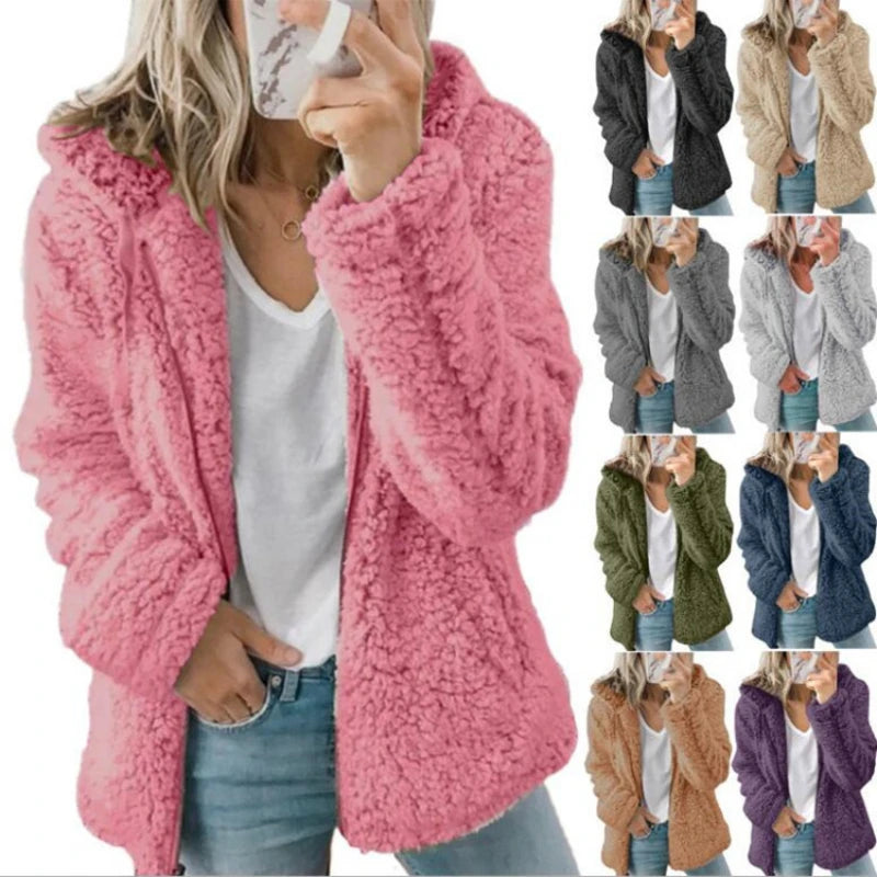 Nuevo Abrigo grueso con capucha y cremallera para mujer, ...