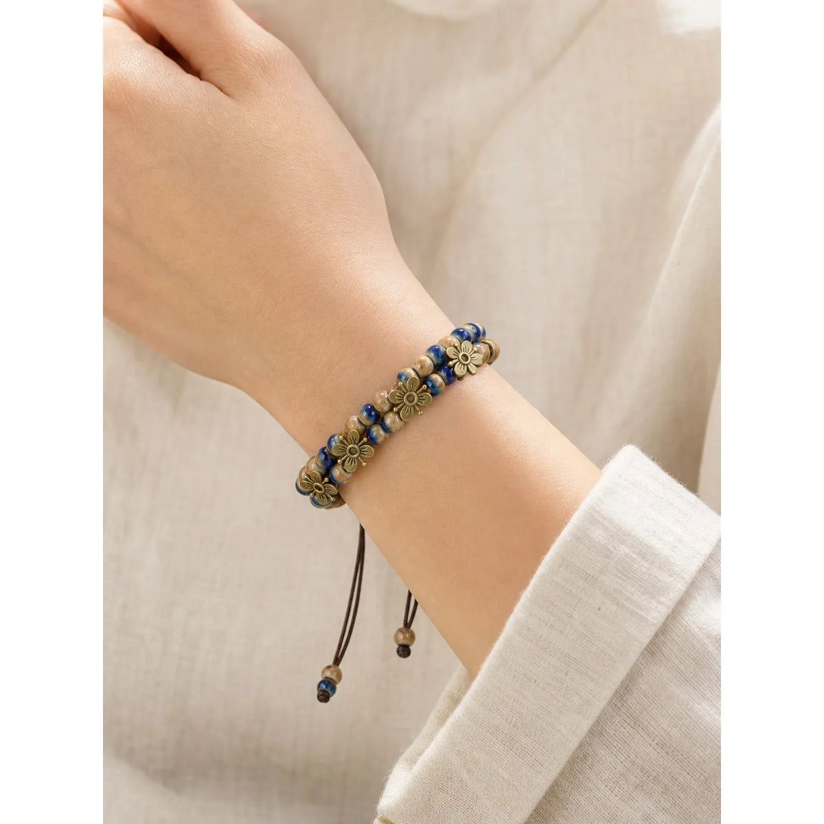 Pulsera de Cadena con Cuentas de Cerámica Hechas a Mano, ...