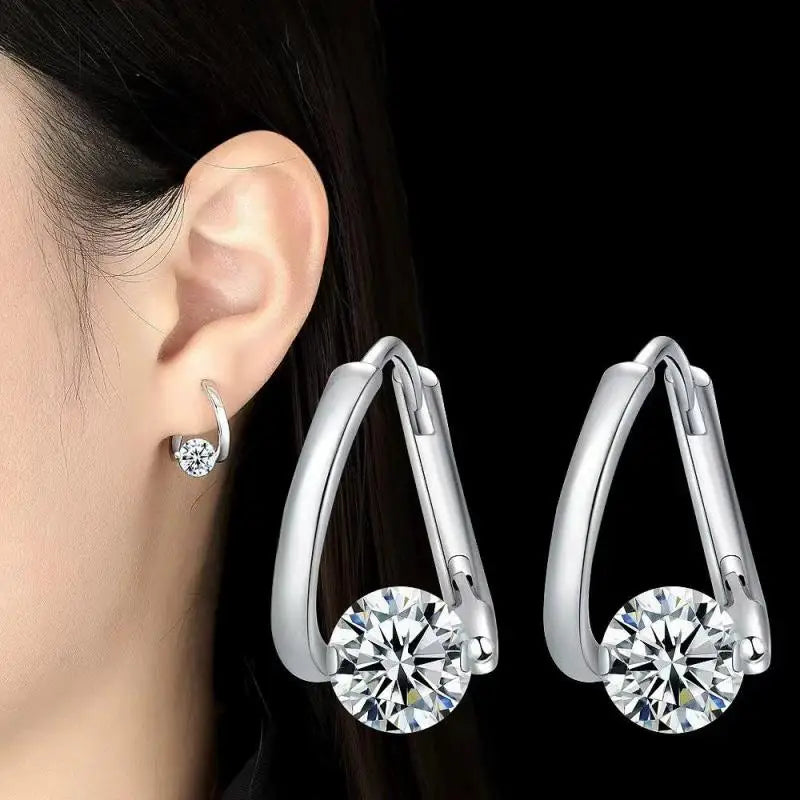 Pendientes colgantes de circonio de moda coreana para muj...