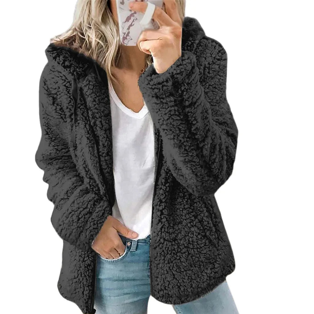 Chaqueta con capucha de Tweed de terciopelo para mujer, T...
