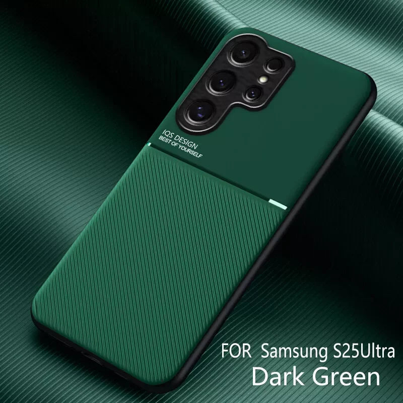 Lightweight magnetic leather phone case for Samsung Galaxy by Corporación Turística, showing the sleek design and magnetic closure.