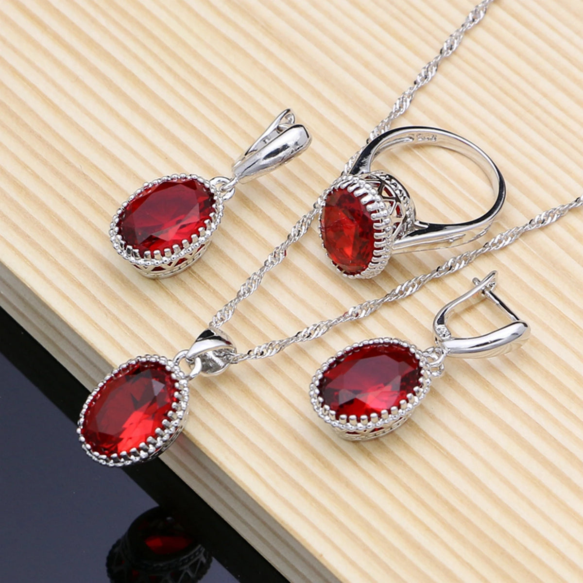 Conjunto de joyas de plata 925 Natural para mujer, pendie...